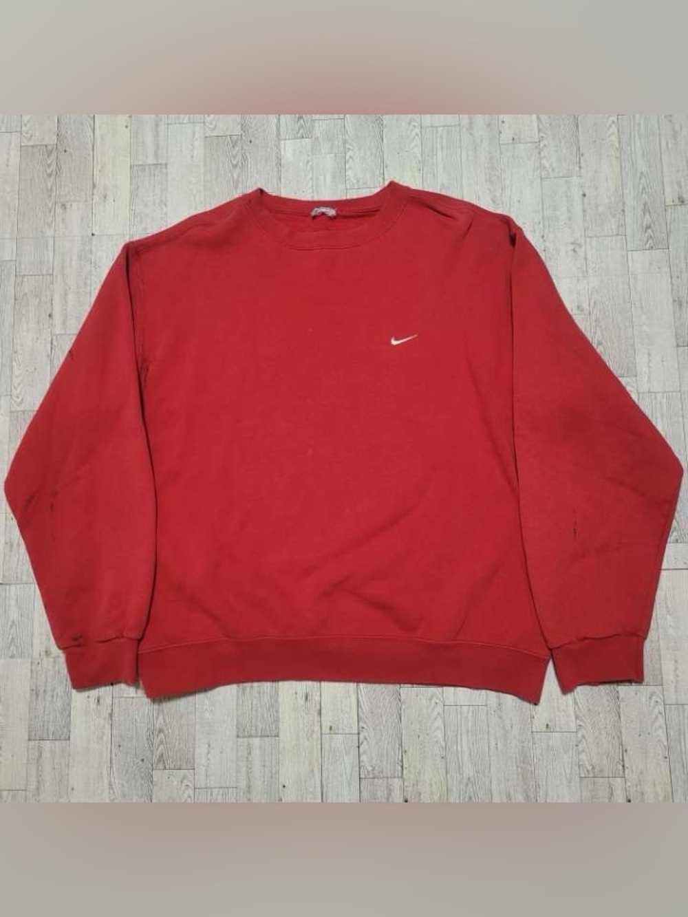 Vintage Men's Nike Red White Athletic Crewneck Sweatshirt Size L